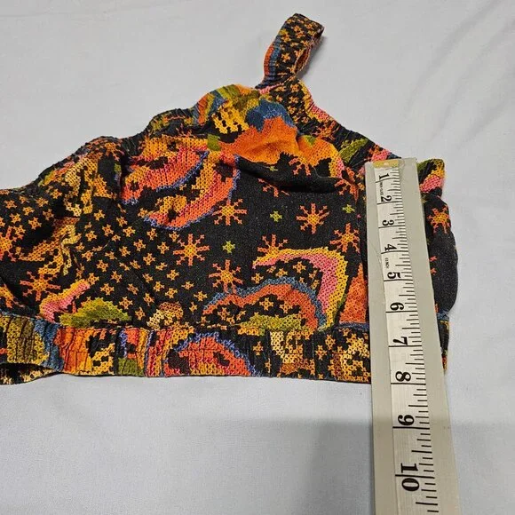 Farm Rio One Shoulder Crop Top Blouse Women Size S Linen - Picture 8 of 13